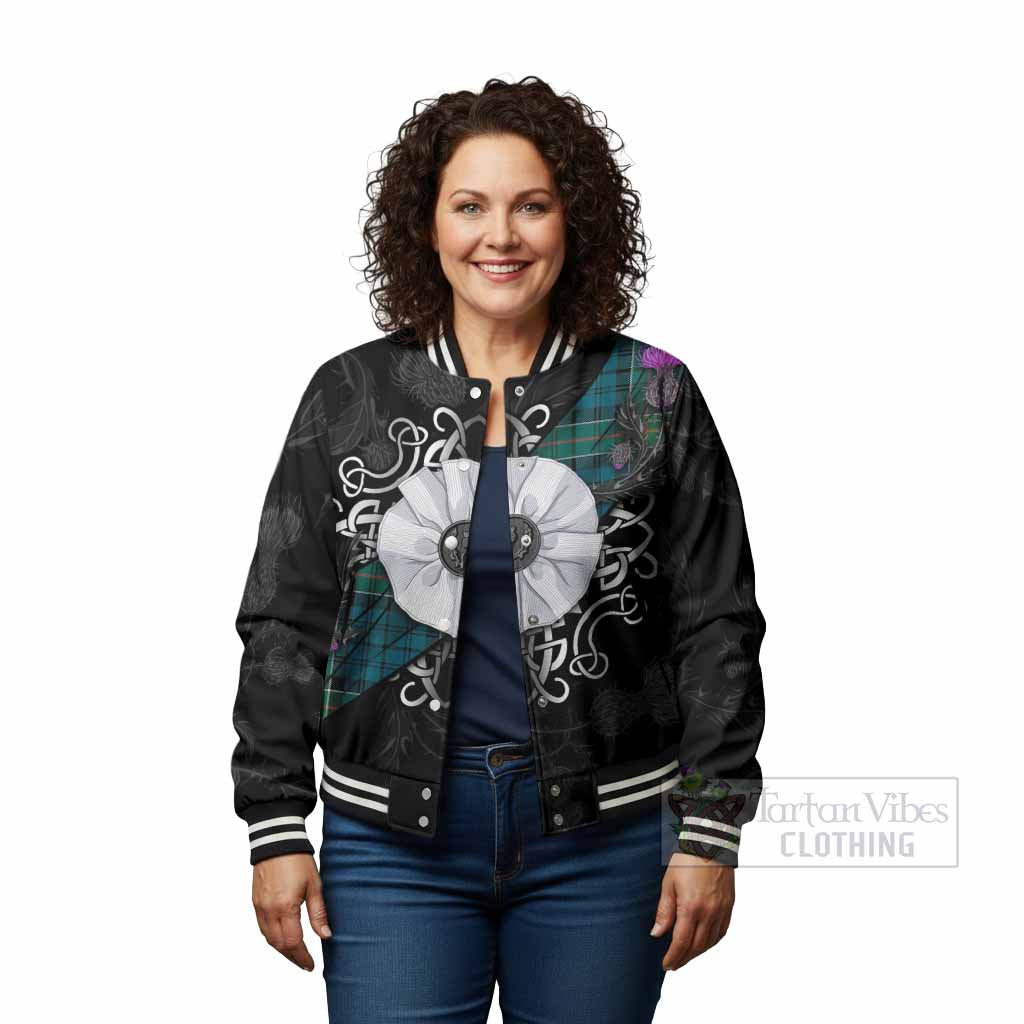 Kirkpatrick Tartan Baseball Jacket Jacobite White Rose - Tartan Vibes Clothing