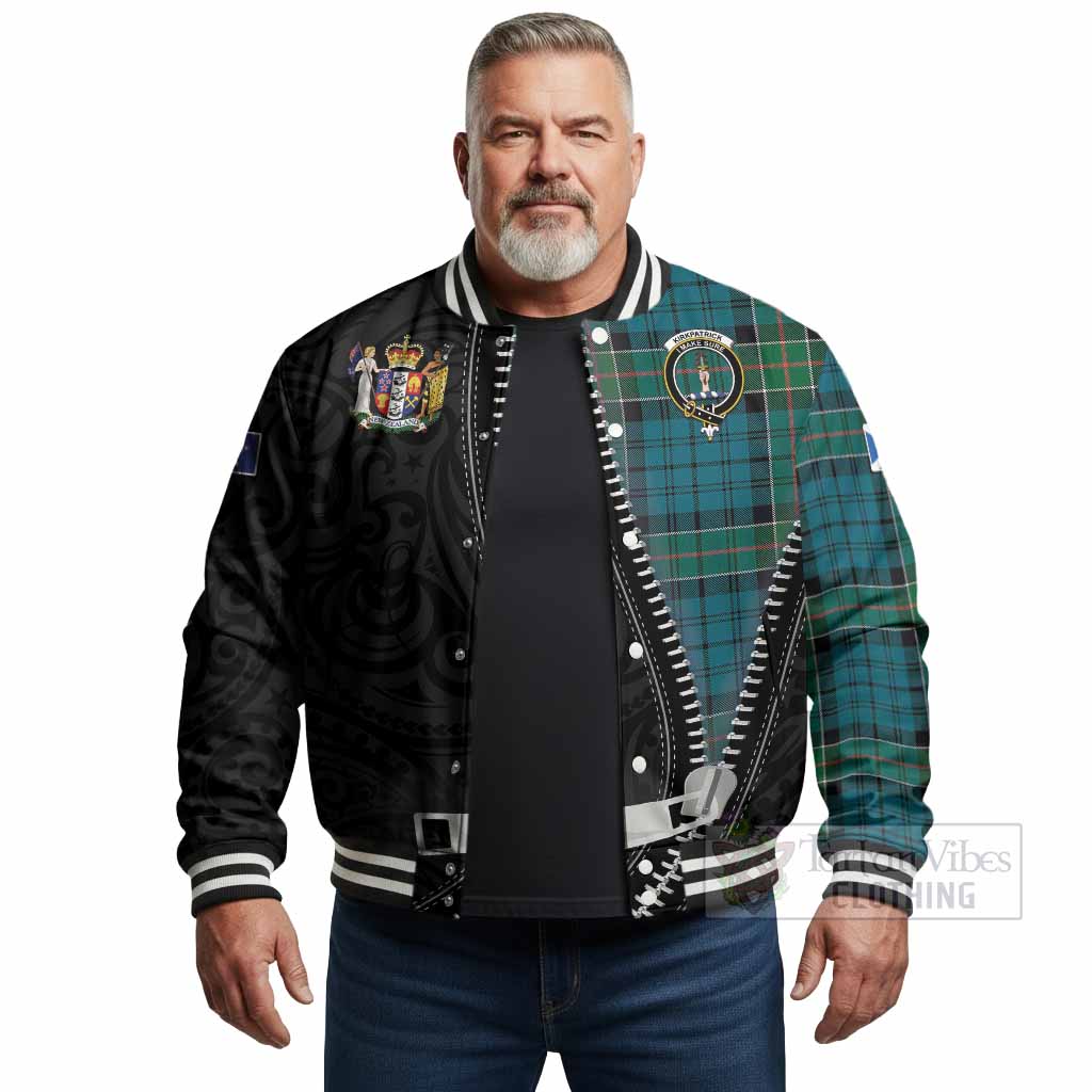 Kirkpatrick Tartan Baseball Jacket New Zealand Pattern Unique Zipper Stylized
