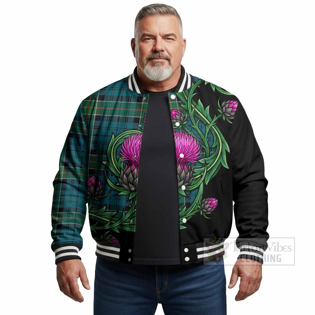 Kirkpatrick Tartan Baseball Jacket Resilient Scottish Thistle - Tartan Vibes Clothing