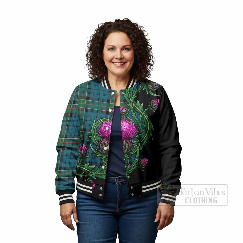 Kirkpatrick Tartan Baseball Jacket Resilient Scottish Thistle - Tartan Vibes Clothing