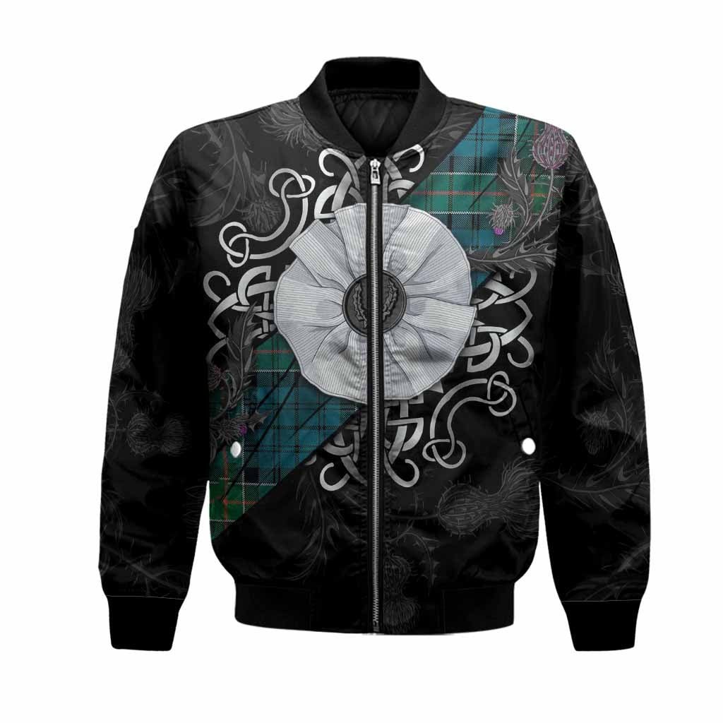 Kirkpatrick Tartan Bomber Jacket Jacobite White Rose Unisex Black - Tartan Vibes Clothing