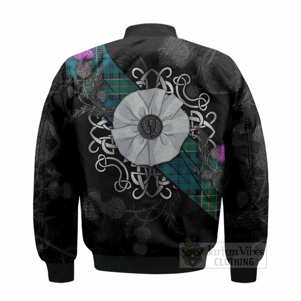 Kirkpatrick Tartan Bomber Jacket Jacobite White Rose - Tartan Vibes Clothing
