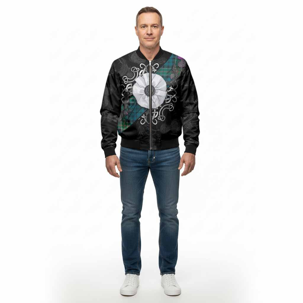 Kirkpatrick Tartan Bomber Jacket Jacobite White Rose - Tartan Vibes Clothing