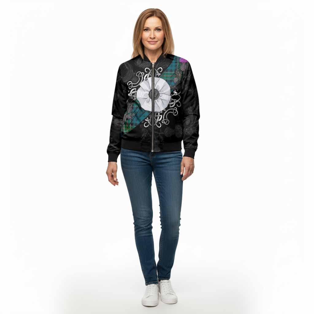 Kirkpatrick Tartan Bomber Jacket Jacobite White Rose - Tartan Vibes Clothing