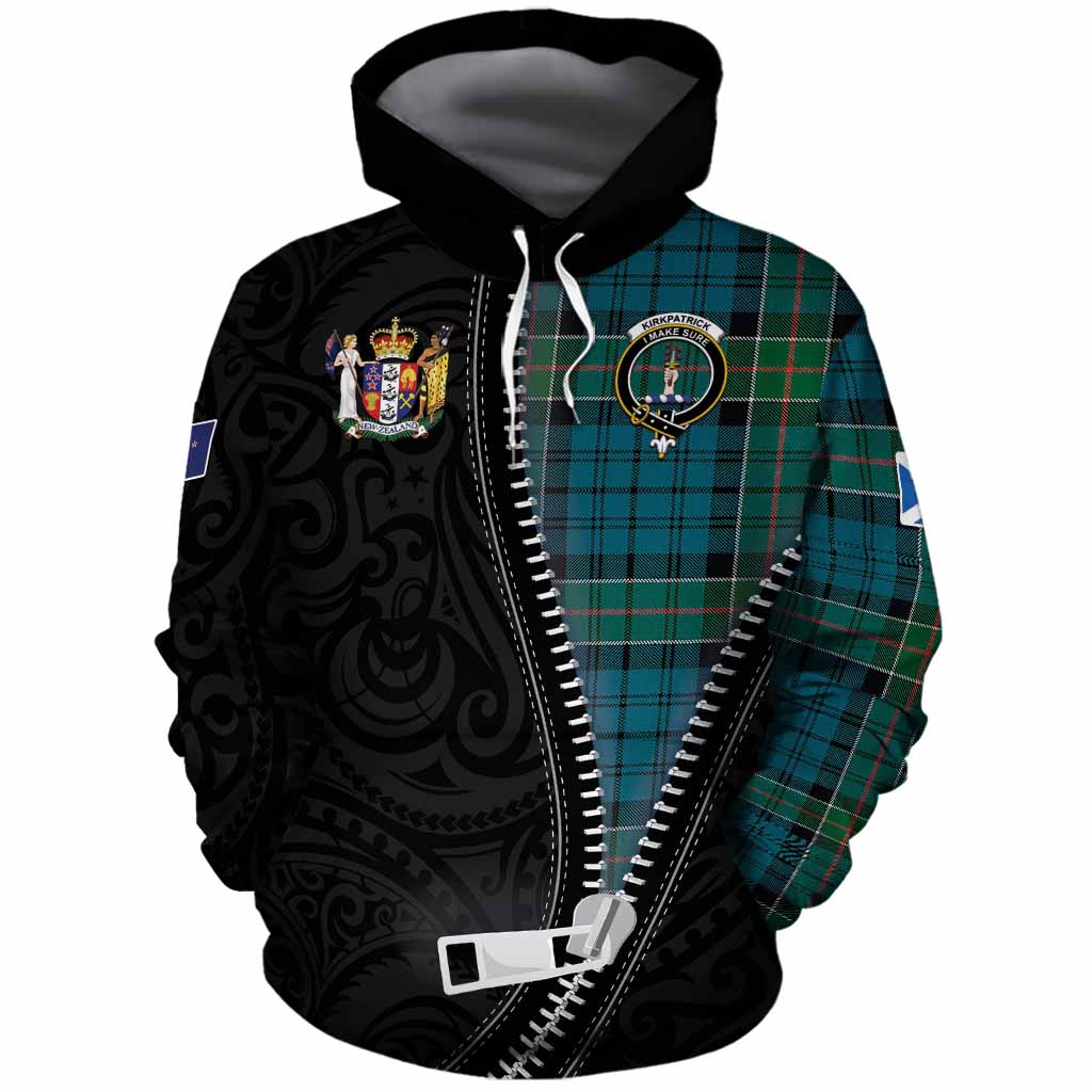 Kirkpatrick Tartan Cotton Hoodie New Zealand Pattern Unique Zipper Stylized