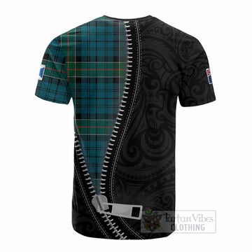 Kirkpatrick Tartan Cotton T-shirt New Zealand Pattern Unique Zipper Stylized