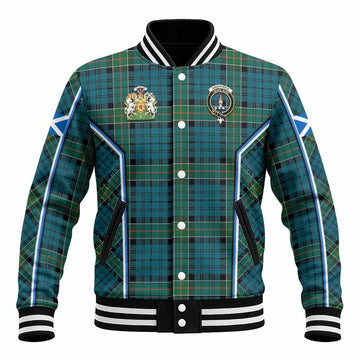 Kirkpatrick Tartan Crest Baseball Jacket Scotland Coat of Arm Flag Style - Tartan Vibes Clothing