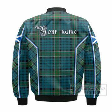 Kirkpatrick Tartan Crest Bomber Jacket Scotland Coat of Arm Flag Style
