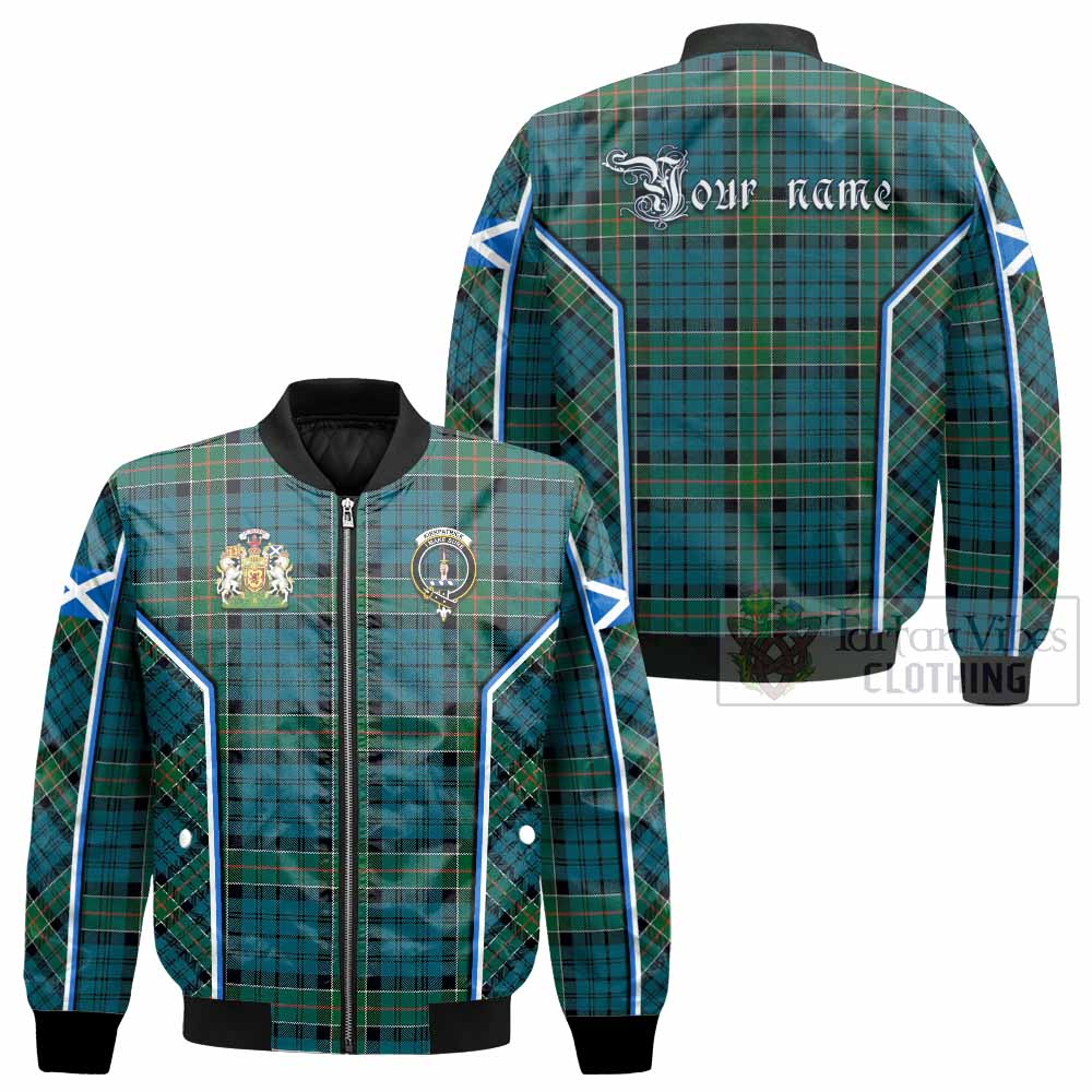Kirkpatrick Tartan Crest Bomber Jacket Scotland Coat of Arm Flag Style - Tartan Vibes Clothing