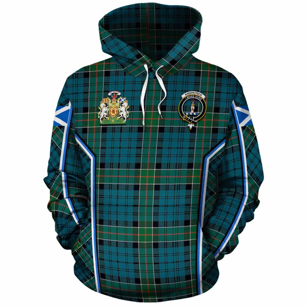 Kirkpatrick Tartan Crest Cotton Hoodie Scotland Coat of Arm Flag Style - Tartan Vibes Clothing