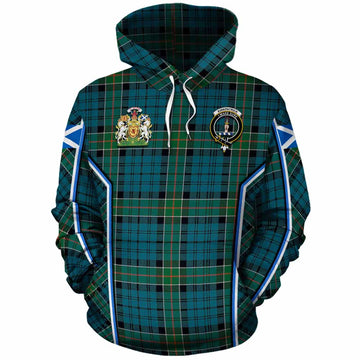 Kirkpatrick Tartan Crest Cotton Hoodie Scotland Coat of Arm Flag Style