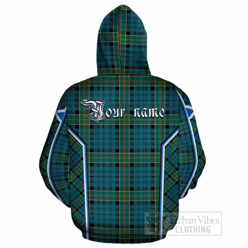 Kirkpatrick Tartan Crest Cotton Hoodie Scotland Coat of Arm Flag Style