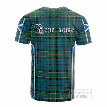 Kirkpatrick Tartan Crest Cotton T-shirt Scotland Coat of Arm Flag Style