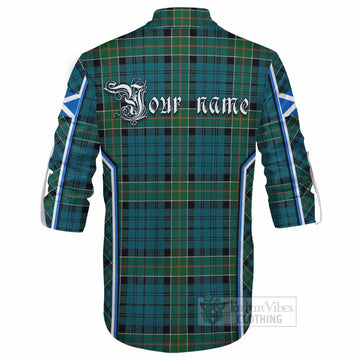 Kirkpatrick Tartan Crest Ghillie Kilt Shirt Scotland Coat of Arm Flag Style