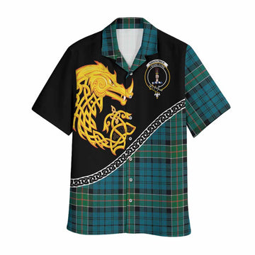 Kirkpatrick Tartan Crest Hawaiian Shirt Legendary Dragon Knot Half Style