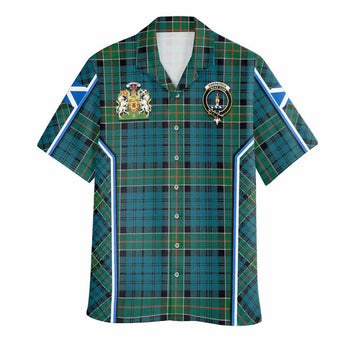 Kirkpatrick Tartan Crest Hawaiian Shirt Scotland Coat of Arm Flag Style - Tartan Vibes Clothing