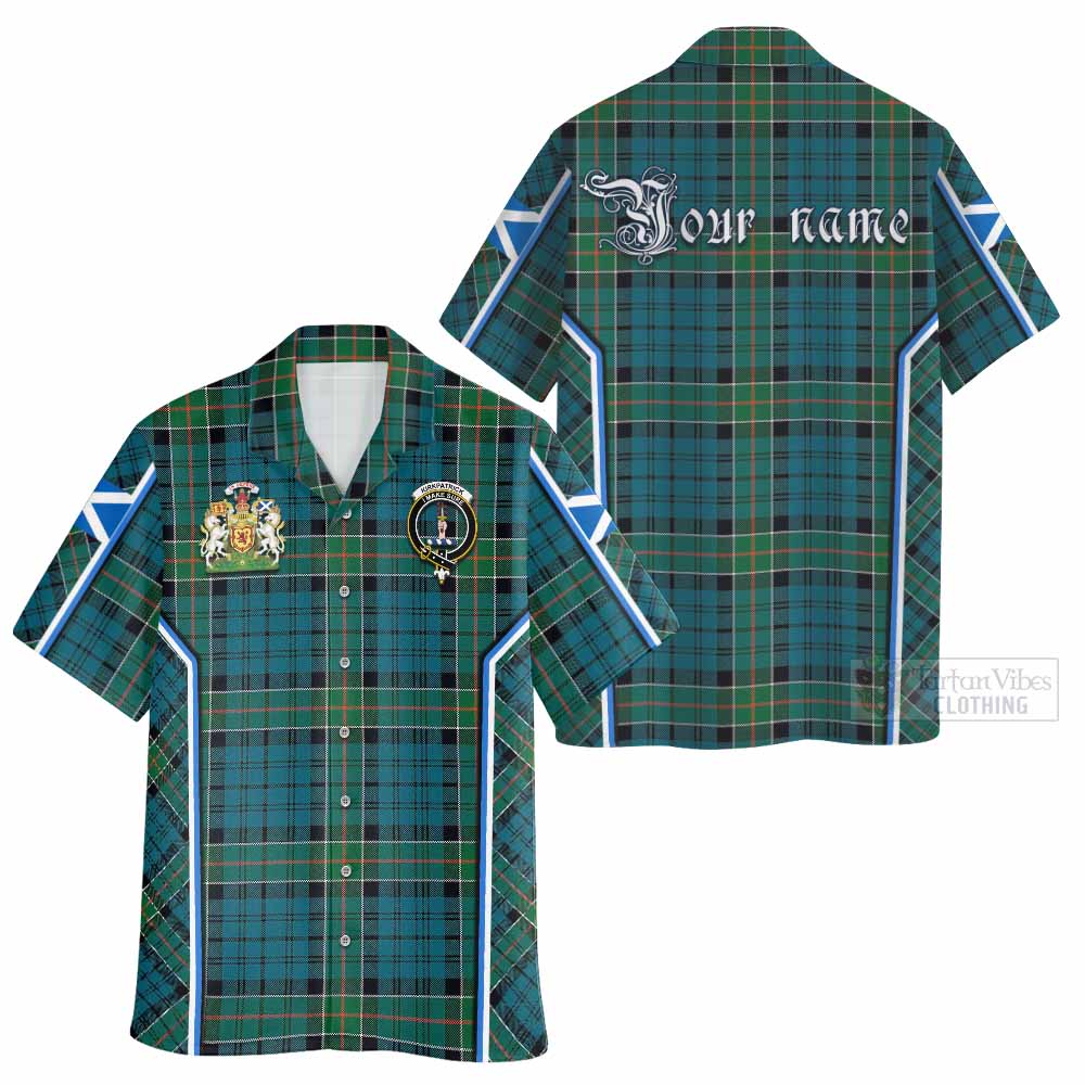 Kirkpatrick Tartan Crest Hawaiian Shirt Scotland Coat of Arm Flag Style - Tartan Vibes Clothing