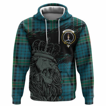Kirkpatrick Tartan Crest Hoodie Crowned Lion Heritage Style
