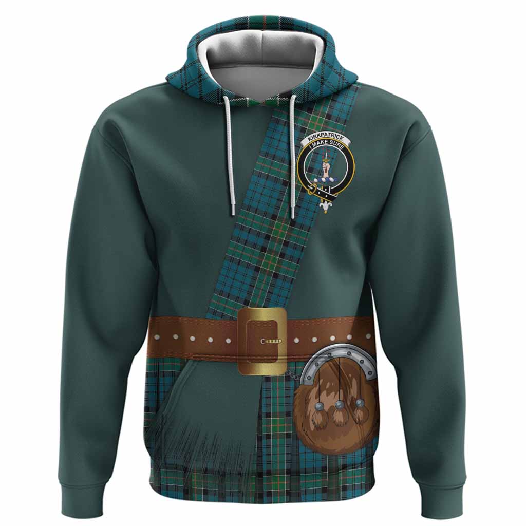 Kirkpatrick Tartan Crest Hoodie Kilt Costume Style