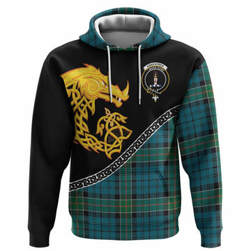 Kirkpatrick Tartan Crest Hoodie Legendary Dragon Knot Half Style