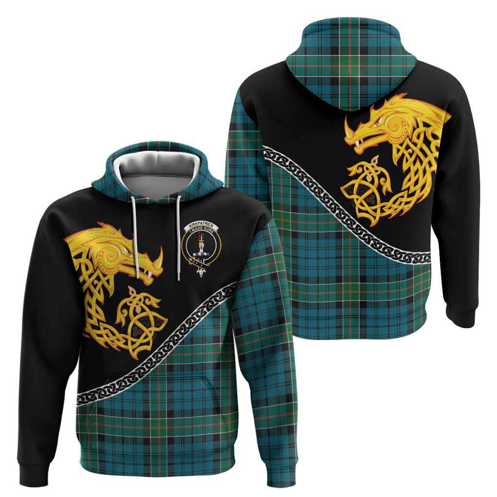 Kirkpatrick Tartan Crest Hoodie Legendary Dragon Knot Half Style