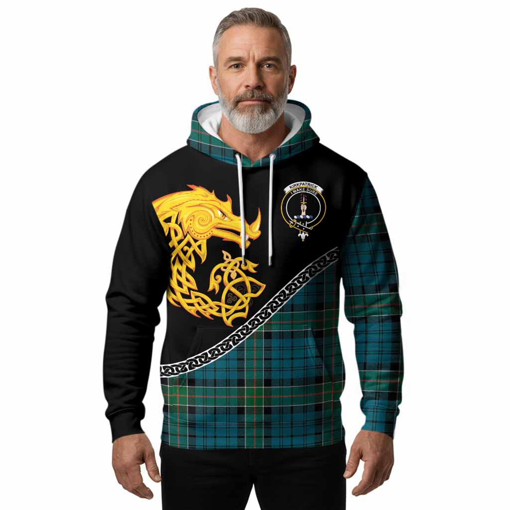 Kirkpatrick Tartan Crest Hoodie Legendary Dragon Knot Half Style