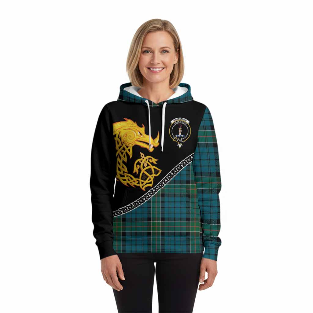 Kirkpatrick Tartan Crest Hoodie Legendary Dragon Knot Half Style