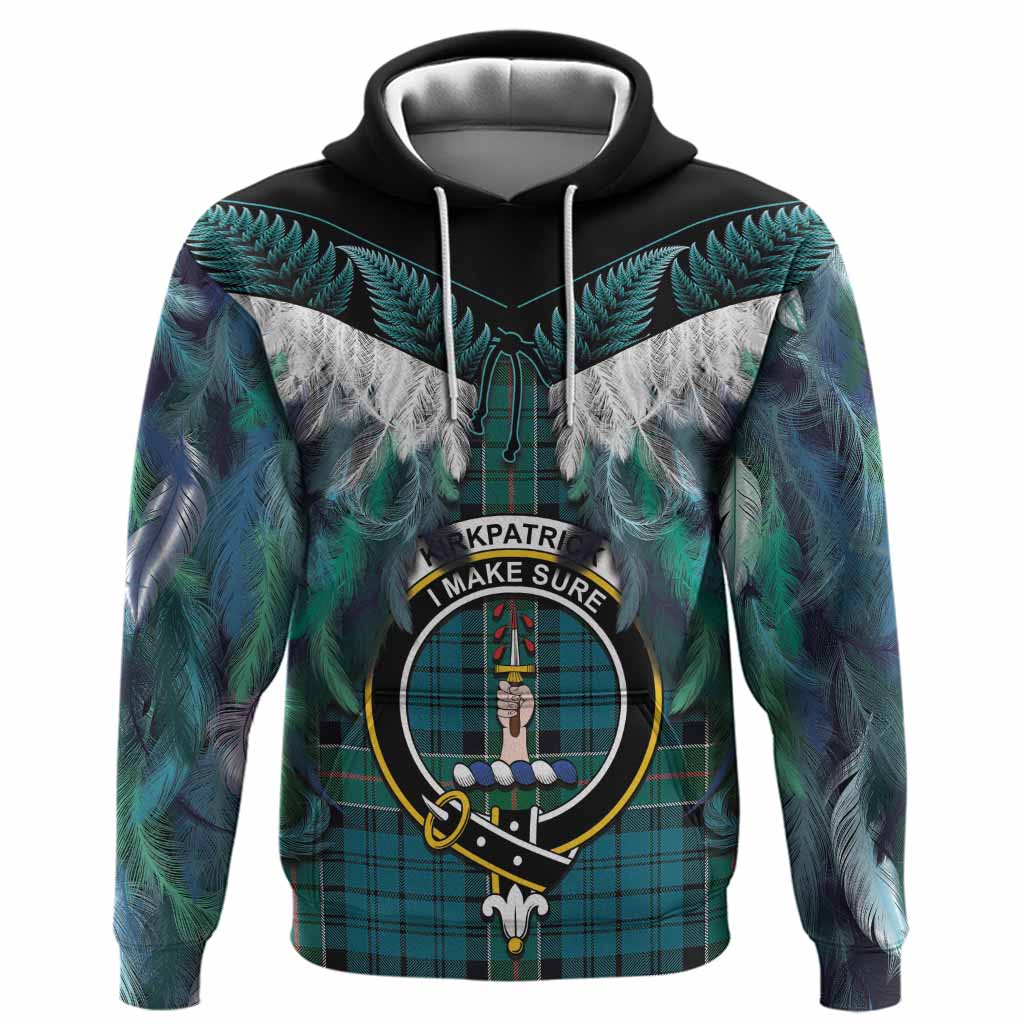 Kirkpatrick Tartan Crest Hoodie New Zealand Maori Korowai Cloak
