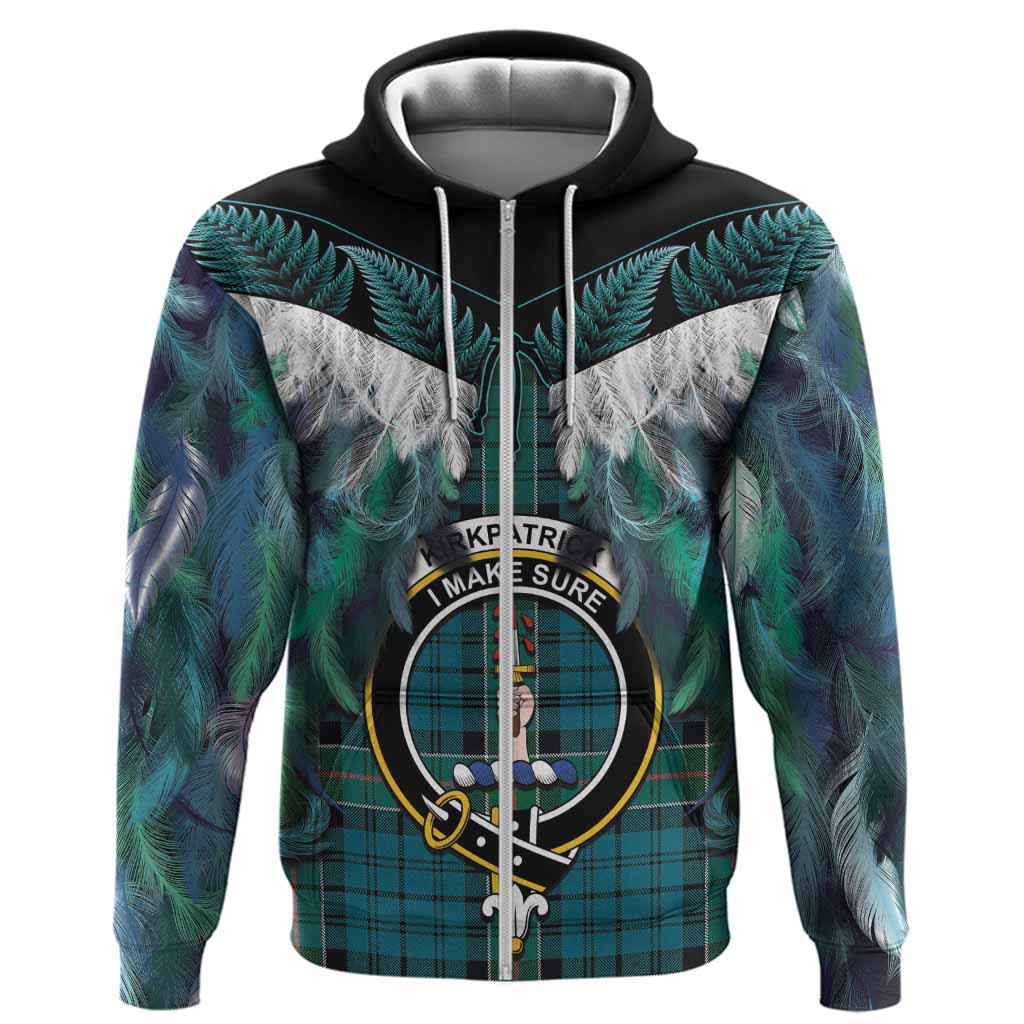 Kirkpatrick Tartan Crest Hoodie New Zealand Maori Korowai Cloak