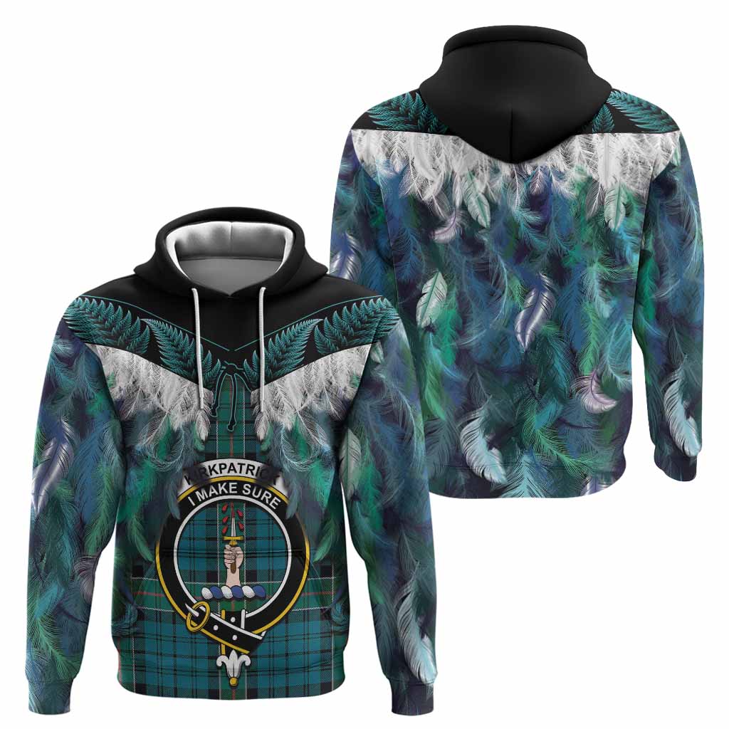 Kirkpatrick Tartan Crest Hoodie New Zealand Maori Korowai Cloak