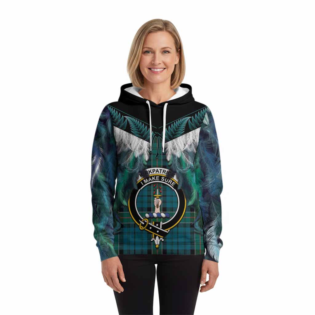 Kirkpatrick Tartan Crest Hoodie New Zealand Maori Korowai Cloak