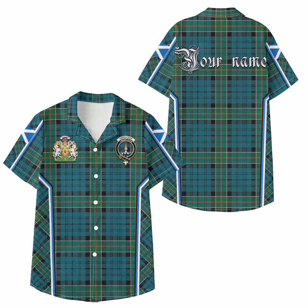 Kirkpatrick Tartan Crest Kid Hawaiian Shirt Scotland Coat of Arm Flag Style - Tartan Vibes Clothing