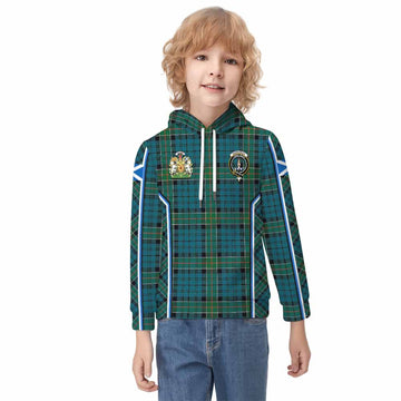 Kirkpatrick Tartan Crest Kid Hoodie Scotland Coat of Arm Flag Style - Tartan Vibes Clothing