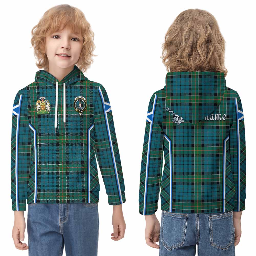 Kirkpatrick Tartan Crest Kid Hoodie Scotland Coat of Arm Flag Style - Tartan Vibes Clothing