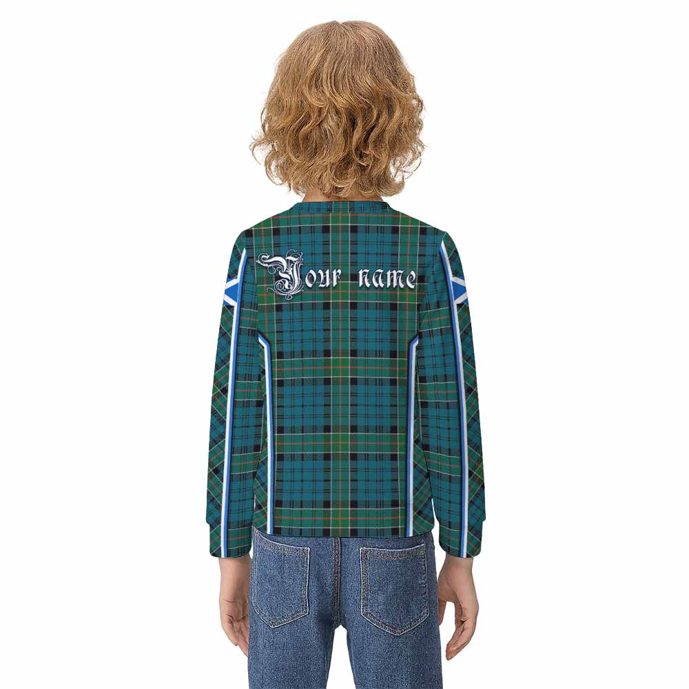 Kirkpatrick Tartan Crest Kid Knitted Sweatshirt Scotland Coat of Arm Flag Style - Tartan Vibes Clothing
