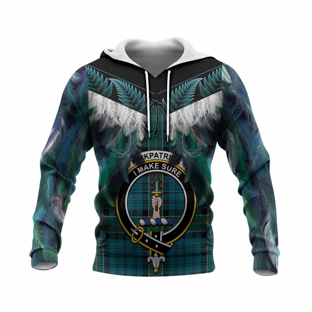 Kirkpatrick Tartan Crest Knitted Hoodie New Zealand Maori Korowai Cloak