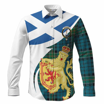 Kirkpatrick Tartan Crest Lion Rampant Long Sleeve Button Shirts Classic Scottish Style Men's Shirt S - Tartan Vibes Clothing