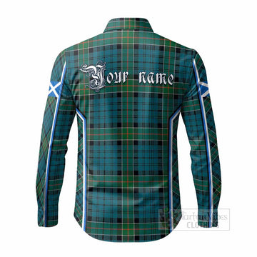 Kirkpatrick Tartan Crest Long Sleeve Button Shirts Scotland Coat of Arm Flag Style