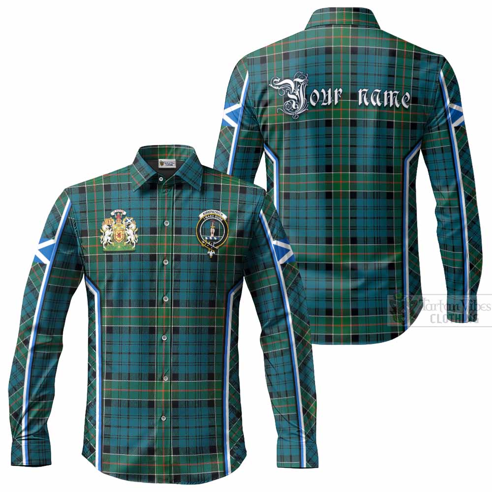 Kirkpatrick Tartan Crest Long Sleeve Button Shirts Scotland Coat of Arm Flag Style - Tartan Vibes Clothing