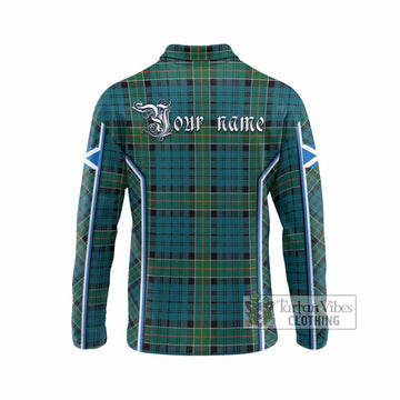 Kirkpatrick Tartan Crest Long Sleeve Polo Shirt Scotland Coat of Arm Flag Style - Tartan Vibes Clothing