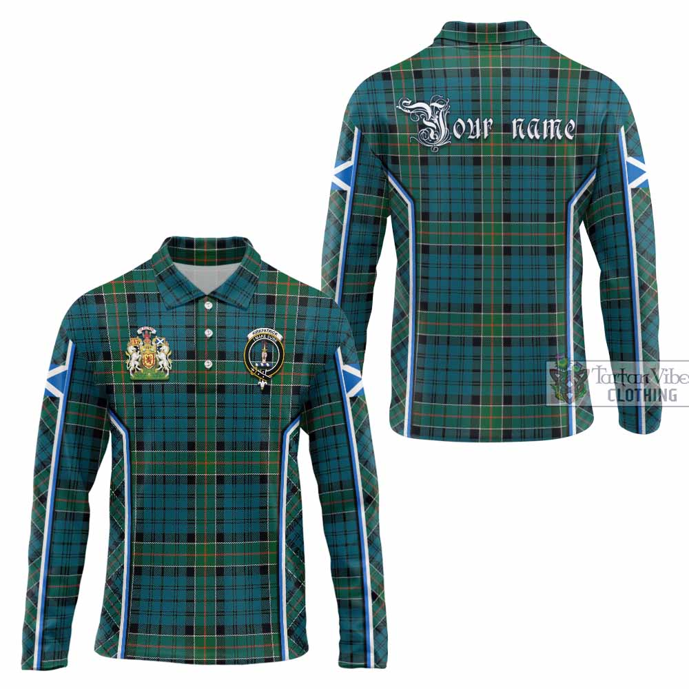 Kirkpatrick Tartan Crest Long Sleeve Polo Shirt Scotland Coat of Arm Flag Style - Tartan Vibes Clothing