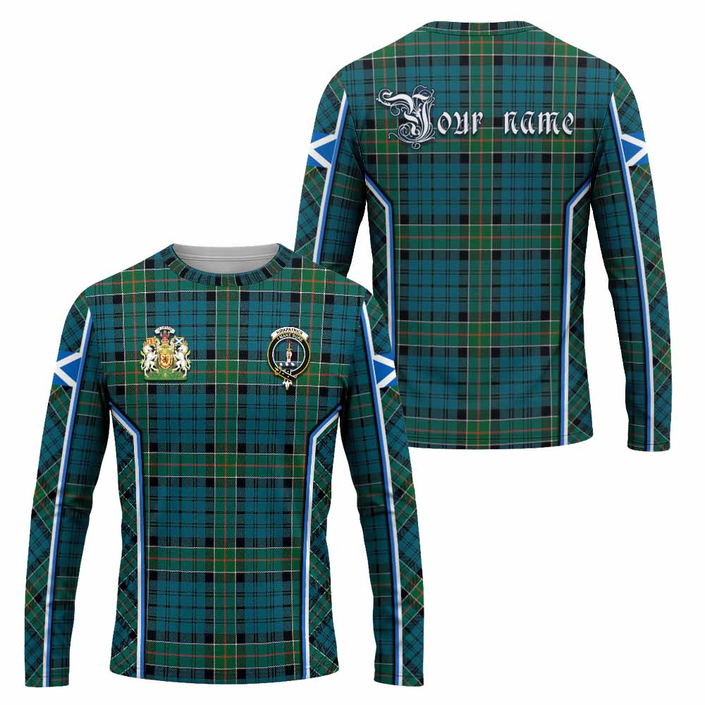 Kirkpatrick Tartan Crest Long Sleeve T-Shirt Scotland Coat of Arm Flag Style - Tartan Vibes Clothing