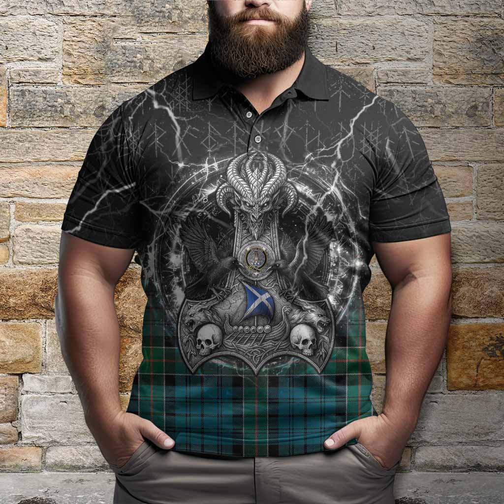 Kirkpatrick Tartan Crest Polo Shirt Celtic Odin's Raven Legacy