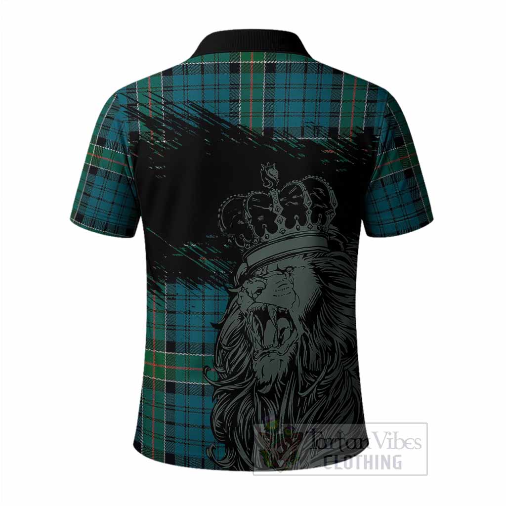 Kirkpatrick Tartan Crest Polo Shirt Crowned Lion Heritage Style