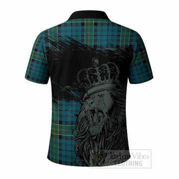 Kirkpatrick Tartan Crest Polo Shirt Crowned Lion Heritage Style
