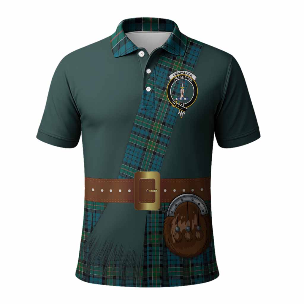 Kirkpatrick Tartan Crest Polo Shirt Kilt Costume Style