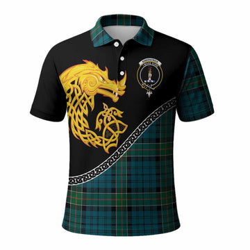 Kirkpatrick Tartan Crest Polo Shirt Legendary Dragon Knot Half Style