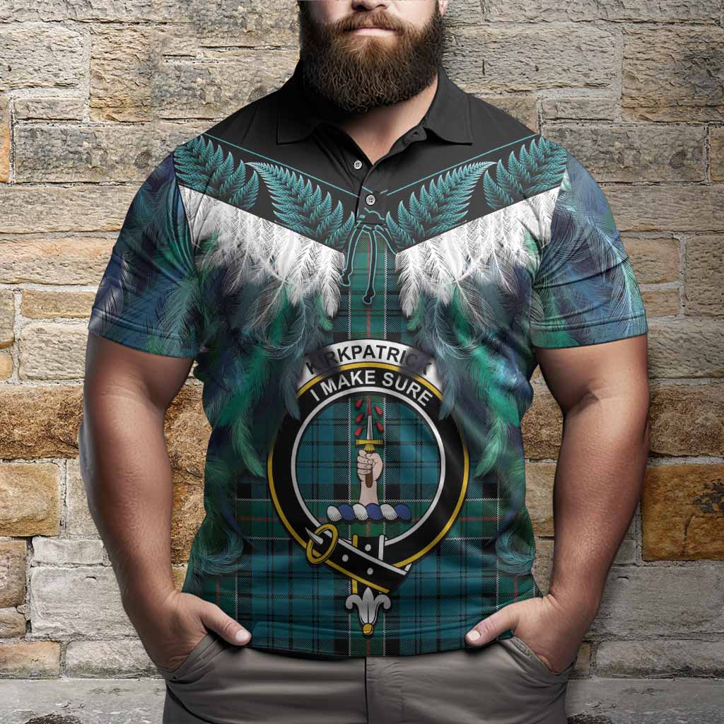 Kirkpatrick Tartan Crest Polo Shirt New Zealand Maori Korowai Cloak