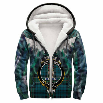 Kirkpatrick Tartan Crest Sherpa Hoodie New Zealand Maori Korowai Cloak