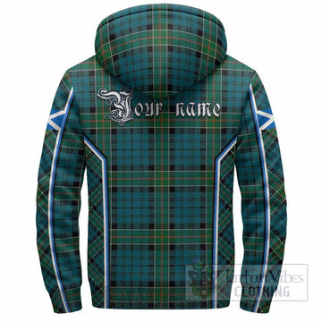 Kirkpatrick Tartan Crest Sherpa Hoodie Scotland Coat of Arm Flag Style